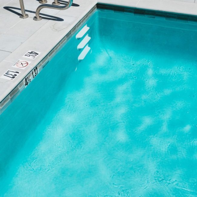 blue swimming pool
